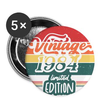 Vintage 1984 Limited edition - Lot de 5 grands badges (56 mm) - blanc - Devant