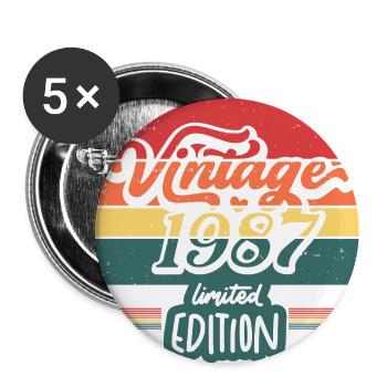 Vintage 1987 Limited edition - Lot de 5 grands badges (56 mm) - blanc - Devant