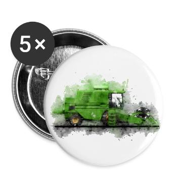 Combine harvester harvest farmer farmer - Buttons large 2.2''/56 mm (5-pack) - white - Front