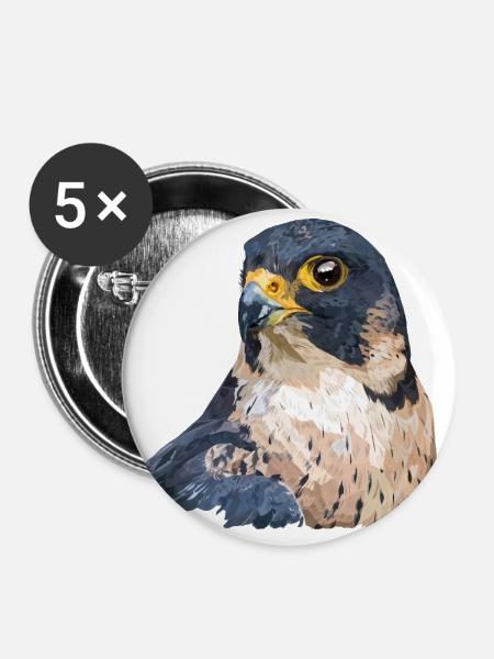 Wanderfalke - Buttons groß 56 mm (5er Pack) - Weiß