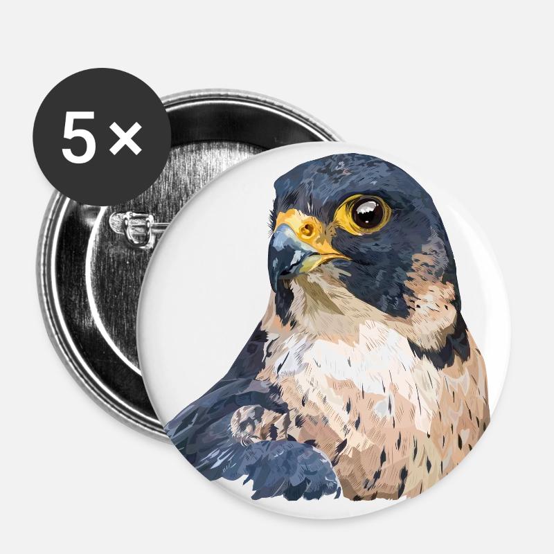Peregrine falcon - Buttons large 2.2''/56 mm (5-pack) - white