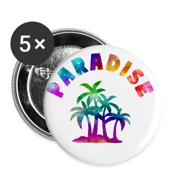 Tropical Paradise Motto - Buttons groß 56 mm (5er Pack) - Weiß - Vorne