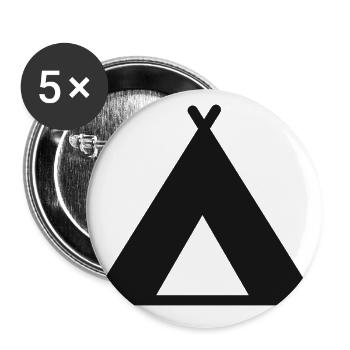 Camping Tent Gift Camping Nature Camping Holiday - Buttons large 2.2''/56 mm (5-pack) - white - Front