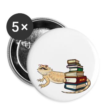 Bearded Dragon - Buttons large 2.2''/56 mm (5-pack) - white - Front