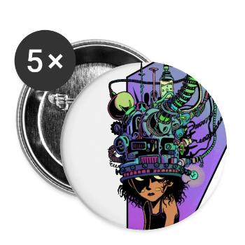 Télépathe  - Lot de 5 grands badges (56 mm) - blanc - Devant