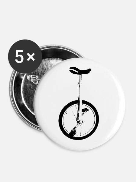 Einrad - Buttons groß 56 mm (5er Pack) - Weiß