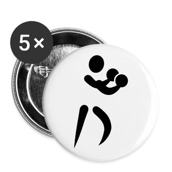 Boxen - Buttons groß 56 mm (5er Pack) - Weiß - Vorne