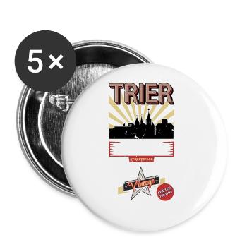 Trier Germany City Skyline Vintage Retro - Buttons large 2.2''/56 mm (5-pack) - white - Front