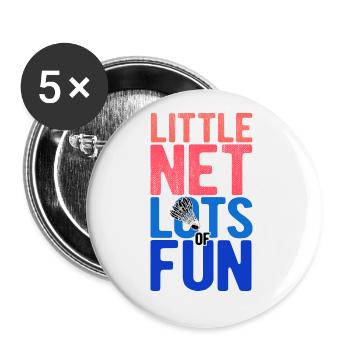 Badminton - Buttons groß 56 mm (5er Pack) - Weiß - Vorne