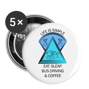 Bus Bus Driver School Bus Bus Driver Coffee - Buttons large 2.2''/56 mm (5-pack) - white - Front