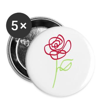 Rose - Lot de 5 grands badges (56 mm) - blanc - Devant
