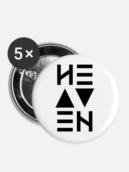 Heaven - Buttons groß 56 mm (5er Pack) - Weiß
