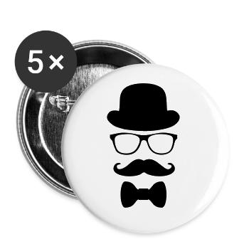 Gentleman silhouette - Buttons large 2.2''/56 mm (5-pack) - white - Front