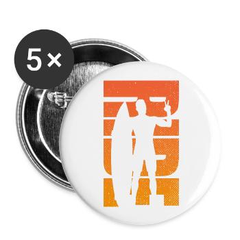 Männer Surfen Retro Ride Sunset Surfer - Buttons groß 56 mm (5er Pack) - Weiß - Vorne