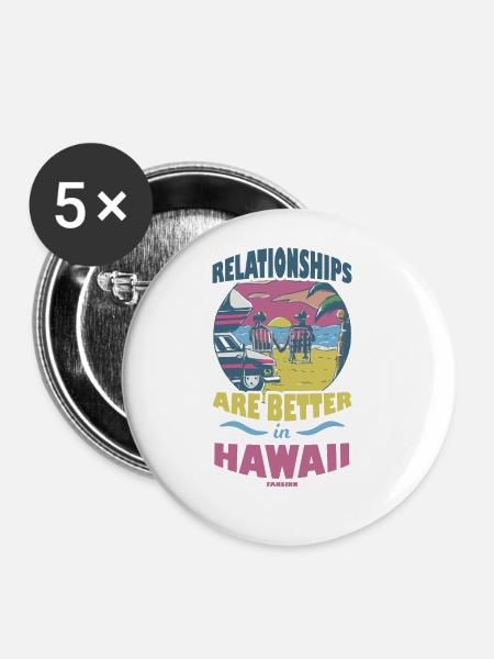 Hawaii - Buttons groß 56 mm (5er Pack) - Weiß