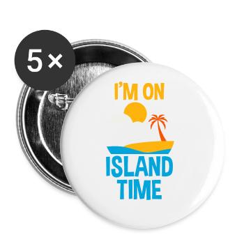Je suis sur l’île - Lot de 5 grands badges (56 mm) - blanc - Devant