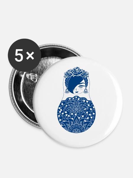 Matryoshka Fina - Buttons large 2.2''/56 mm (5-pack) - white
