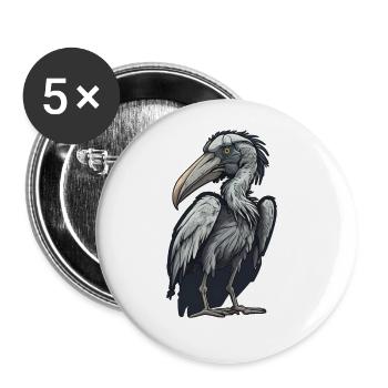 Shoebill - Buttons large 2.2''/56 mm (5-pack) - white - Front