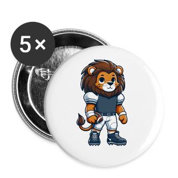 Cute American Football Player Lion - Buttons large 2.2''/56 mm (5-pack) - white - Front