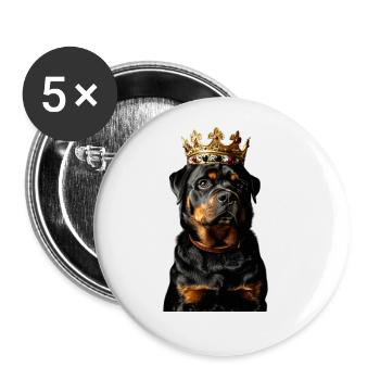Rottweiler - Buttons groß 56 mm (5er Pack) - Weiß - Vorne