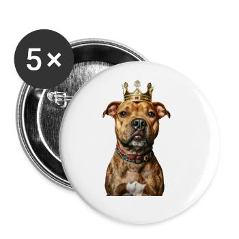 Staffordshire Bull Terrier - Lot de 5 grands badges (56 mm) - blanc - Devant