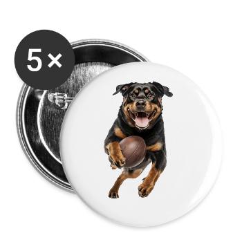 Rottweiler - Buttons groß 56 mm (5er Pack) - Weiß - Vorne