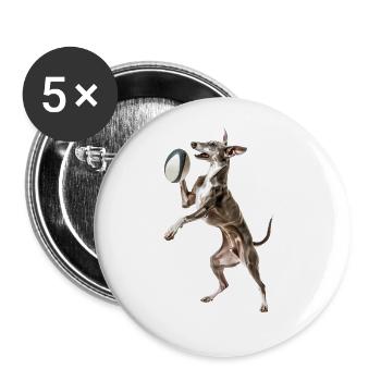 Italienischer Windspielhund - Buttons groß 56 mm (5er Pack) - Weiß - Vorne