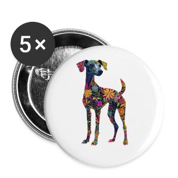 Whippet - Buttons groß 56 mm (5er Pack) - Weiß - Vorne