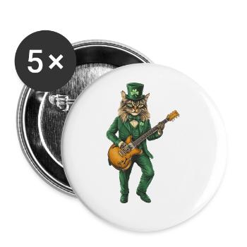 Katze - Buttons groß 56 mm (5er Pack) - Weiß - Vorne