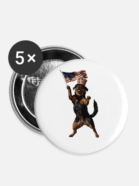 Rottweiler - Buttons groß 56 mm (5er Pack) - Weiß