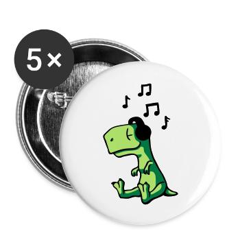 T-Rex Music - Buttons groß 56 mm (5er Pack) - Weiß - Vorne