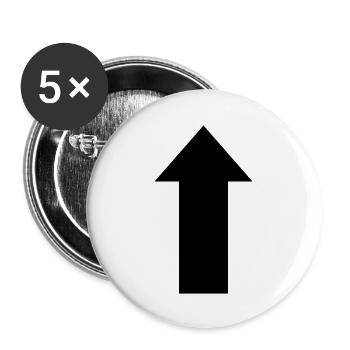 flèche - Lot de 5 grands badges (56 mm) - blanc - Devant