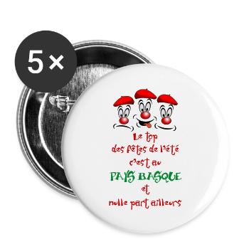Festayres - Basque Country - Buttons large 2.2''/56 mm (5-pack) - white - Front