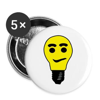glühbirne - Buttons groß 56 mm (5er Pack) - Weiß - Vorne