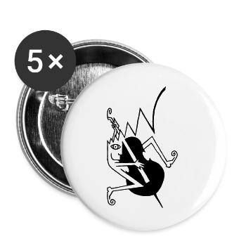 Rockabilly-Kontrabass / -double bass - Buttons groß 56 mm (5er Pack) - Weiß - Vorne