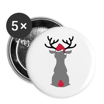 weihnachten - Buttons groß 56 mm (5er Pack) - Weiß - Vorne