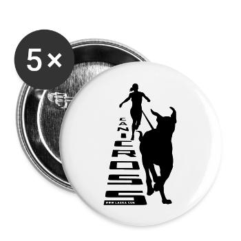 Canicross - Buttons groß 56 mm (5er Pack) - Weiß - Vorne
