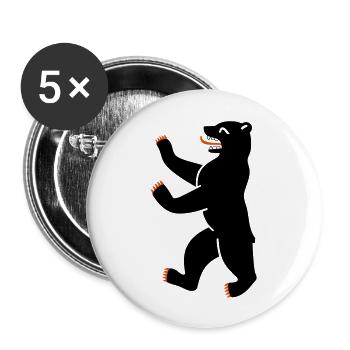Berliner Bär - Buttons groß 56 mm (5er Pack) - Weiß - Vorne