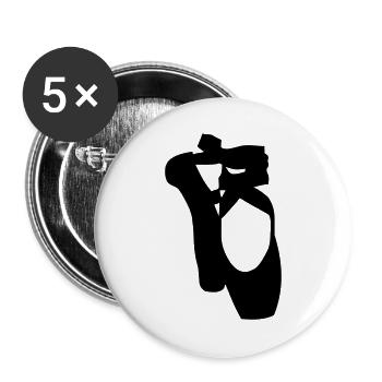 Ballet schuhe - Buttons groß 56 mm (5er Pack) - Weiß - Vorne
