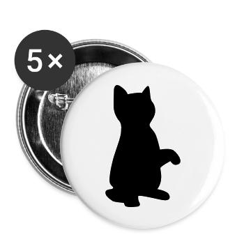 cat kitten - Lot de 5 grands badges (56 mm) - blanc - Devant