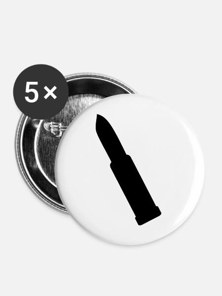 lippenstift - Buttons groß 56 mm (5er Pack) - Weiß