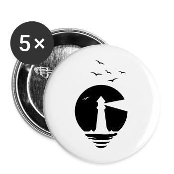seelicht - Buttons groß 56 mm (5er Pack) - Weiß - Vorne