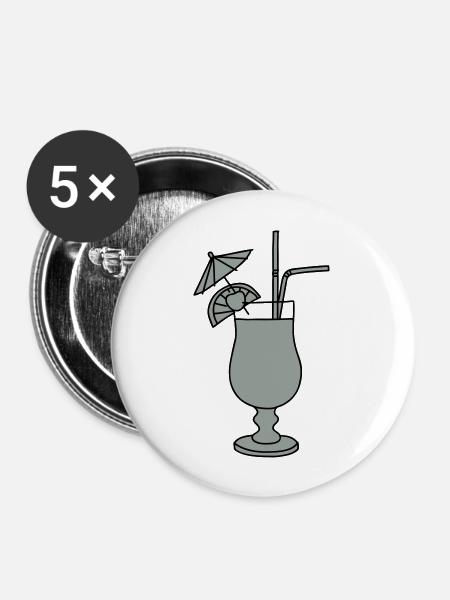 Cocktail 2 - Buttons groß 56 mm (5er Pack) - Weiß
