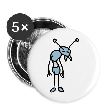 sad_bug_3c - Lot de 5 grands badges (56 mm) - blanc - Devant