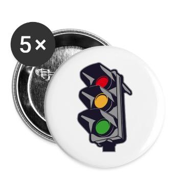 Ampel - Buttons groß 56 mm (5er Pack) - Weiß - Vorne