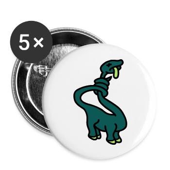 stranglesaurus_dino_3c - Buttons groß 56 mm (5er Pack) - Weiß - Vorne