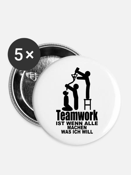 teamwork malle mallorca - Buttons groß 56 mm (5er Pack) - Weiß