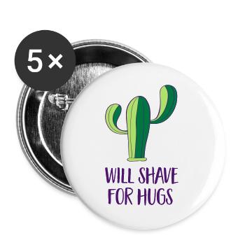 Cactus - Shave - Buttons large 2.2''/56 mm (5-pack) - white - Front