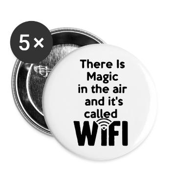 there_is_magic_air_wifi - Lot de 5 grands badges (56 mm) - blanc - Devant