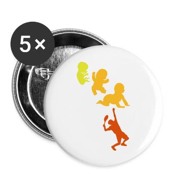 Evolution human men sports TENNIS2 - Buttons large 2.2''/56 mm (5-pack) - white - Front